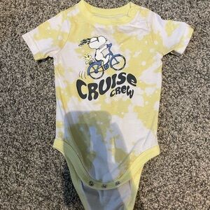 Peanuts Yellow and White Cruise Crew Bodysuit